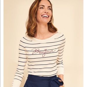 Talbots “Bonjour” Breton Stripe Sweater